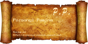 Pozsonyi Pamina névjegykártya